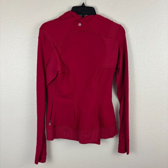 Lululemon 8 Womens Cranberry Asymmetrical Zipper Front Bhakti Yoga Jacket - Picture 4 of 9